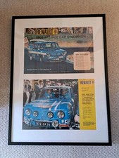 Original Renault 8 Gordini Framed & Mounted Posters From 1968 & 1970