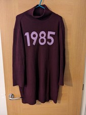 Women's Massimo Dutti Burgundy  Logo Wool, Polyamide, Cashmere Jumper Dress (M)