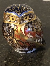 STUNNING ROYAL CROWN DERBY PORCELAIN PAPERWEIGHT OWL