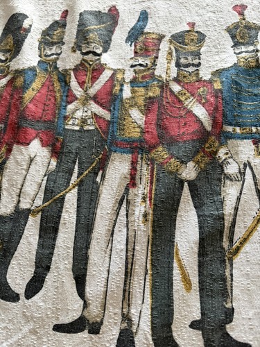 Salvaged soldiers barkcloth - soldiers,