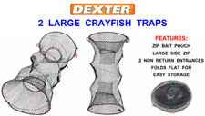 2 DEXTER LARGE CRAYFISH TRAPS SHRIMP PRAWN CRAB BAIT CAGE DROP NET LOBSTER POT
