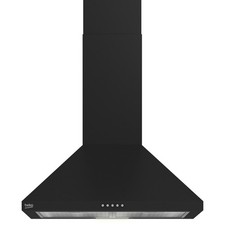 Beko Cooker Hood 60cm Stainless Steel Chimney Extractor Fan, HCP61422BH - Black