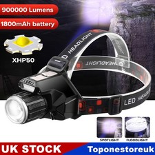 LED Head Torch Rechargeable Headlight Headlamp Camping Fishing Cycling 6 Modes