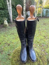 Black Leather Riding Boots +