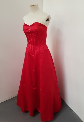 Romantica red strapless dress - red,