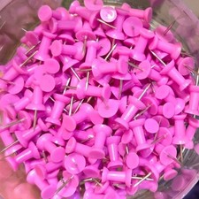 50 X Pink Push Pins Thumb Tacks for Map Chart Notice Bulletin Cork Board