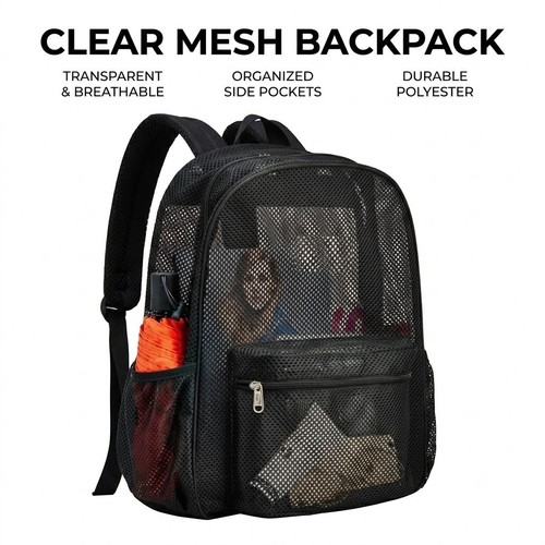 Mesh backpack travel bag - mesh,