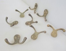 Vintage Brass Coat Hook Double Hanger Old Curtain Cord Blind Tie x1 - £3.50each