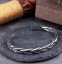 Twisted Steel Bangle Bracelet