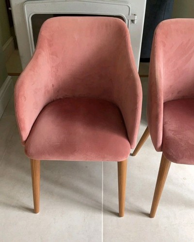 Six pink velvet dwell dining - six,