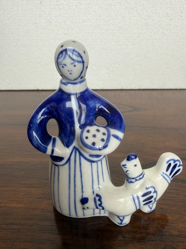 Vtg gzhel porcelain lady - porcelain,