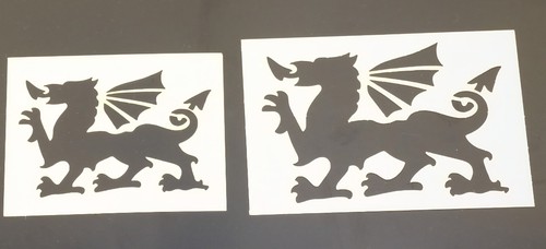 Welsh dragon stencil face - welsh,