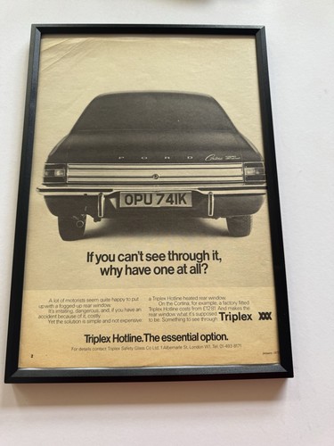 Framed vintage 1972 mk3 ford - framed,
