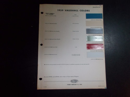 1959 vauxhall dupont paint - ,