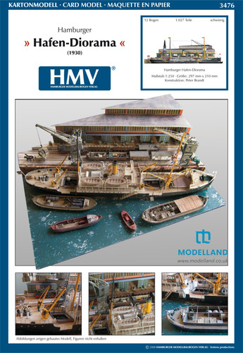 Harbor diorama hamburg card - diorama,
