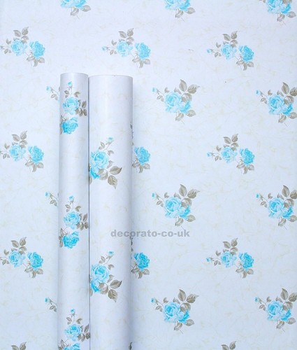Blue floral rose shabby - floral,