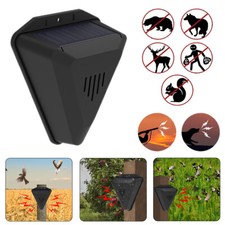 Solar Motion Sensor Alarm emits loud dog barking & gunshot sounds Waterproof