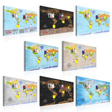 World Map Pinboard Canvas Wall
