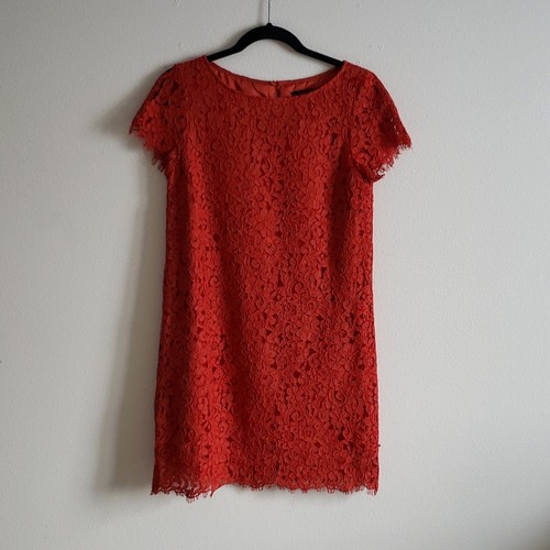 Zara red lace short sleeve - short,