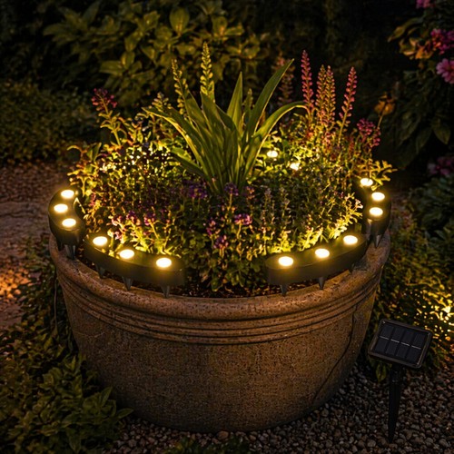 Solar led flower - led, pot