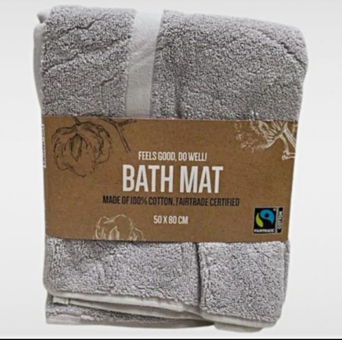 100 cotton grey bath mat - grey, 50