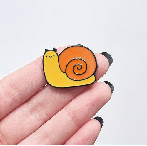 Cute snail enamel pin slow - cute,