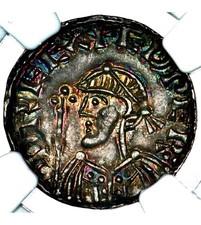 Saxon, Edward The Confessor, Penny, Expanding Cross Type. Finest Known NGC MS64