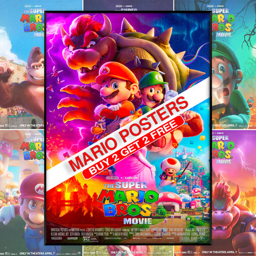 Super mario movie poster - mario, 2023