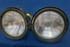 Pair of Military Land Rover Series 1, 2, 2a & 3 Lightweight Headlights & Bezels