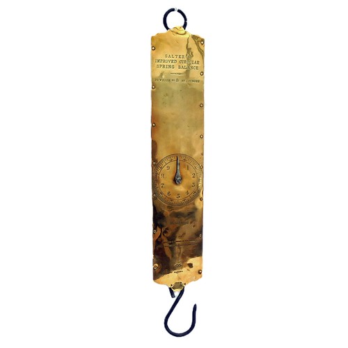 Antique 54cm brass salter - brass,