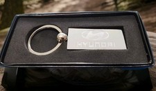 Personalised Chrome HYUNDAI Keyring In Gift box with your message ANY TEXT 