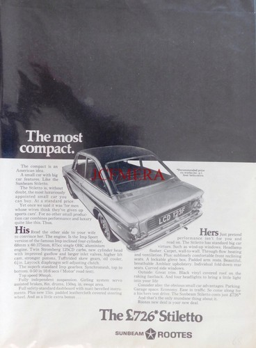Rootes sunbeam stiletto - 'sunbeam, stiletto'