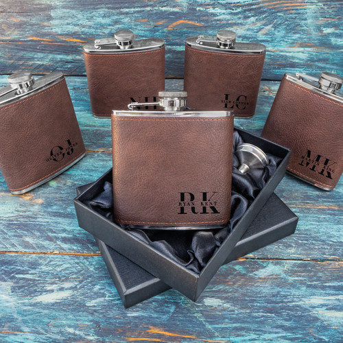 Personalized brown leather hip - brown,