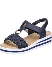 Ladies Rieker Antistress  Night Blue Wedge Sandals Size 39 Uk 6 New