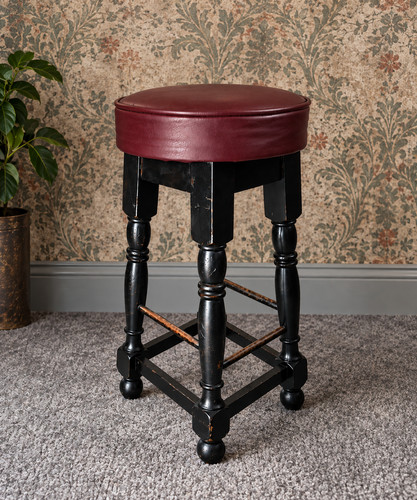 Vintage wooden bar stool - vintage,