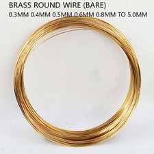 Brass round wire 3mm - (bare), 0.3mm