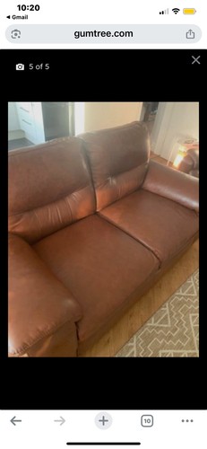 Brown leather sofa large 3 - brown,
