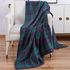 Large Fleece Blanket King Size Tartan Check Soft Warm 200x240cm Sofa Throw Bed 