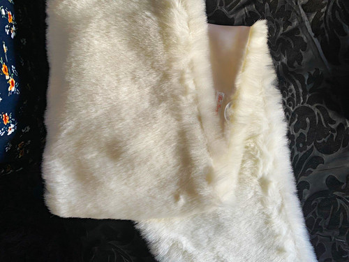 Women white faux fur - faux, wrap