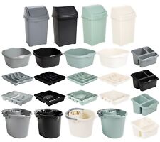 25L Swing Bin Dish Drainer Sink Tidy Bowl Bucket & Cutlery Tray Kitchen Set UK