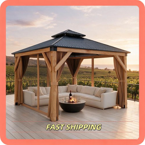 10x10 hardtop wood gazebo - hardtop,