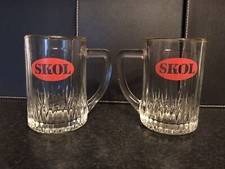 2 Vintage Skol Lager Glass