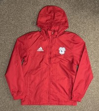 Cardiff City Adidas Waterproof Training Jacket, Medium, Excellent Condition