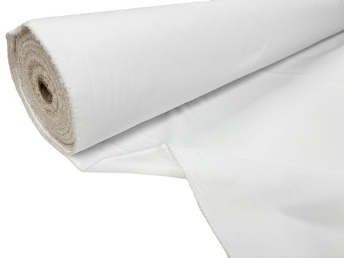 Poly cotton fabric - cotton, white