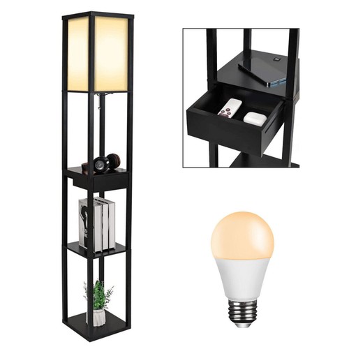 Wooden floor lamp tier - wooden,
