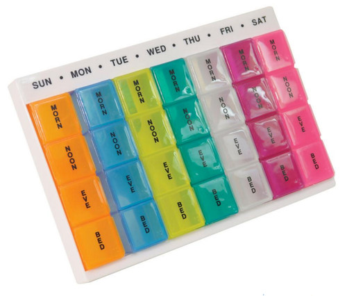 Pill box slot days weekly - box,