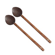 Large Wooden Non-Stick Cooking, Serving Spoons Kitchen Utensil Handmade Set of 2