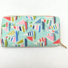 Pocket Book Bi-Fold Purse Canvas Boat Pattern Pastel