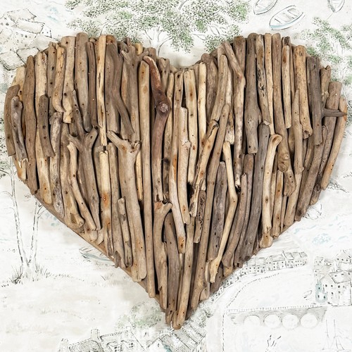 Driftwood love heart - heart, sculpture