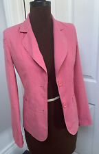 TOPSHOP coral pink linen fitted blazer jacket 8 S summer office party occasion